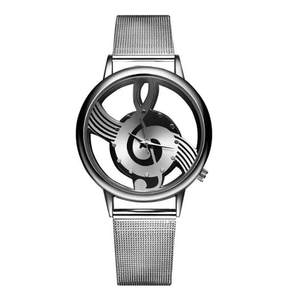 Couple Watch Steel Belt Watch Fashion Hollow Music Note Watch Men And Women The Same Quartz Watch Watch