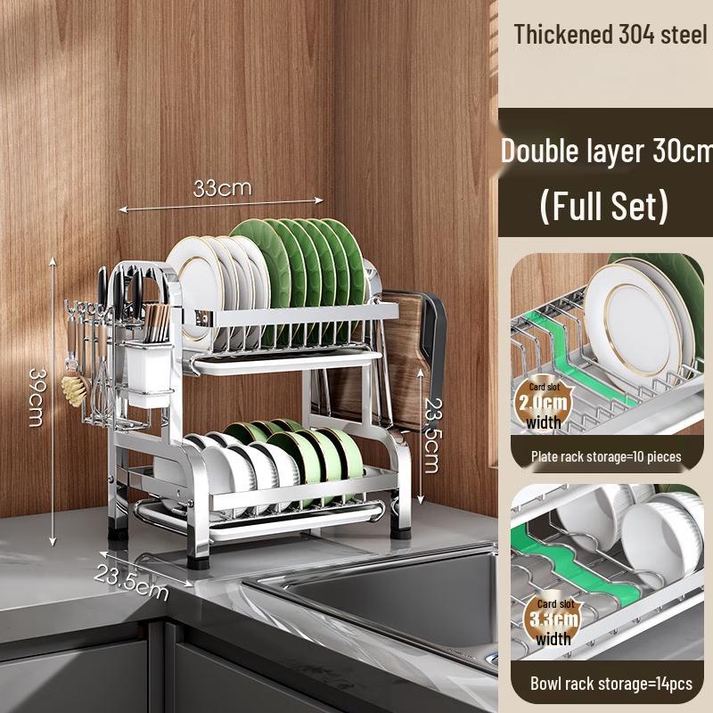 Nordic 3-Tier Stainless Steel Foldable Dish Drying Rack