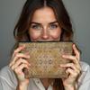 New Creative Pattern Zipper Storage Bag Printed Fine Hemp Cloth Bag Women's Multi Functional Makeup Bag