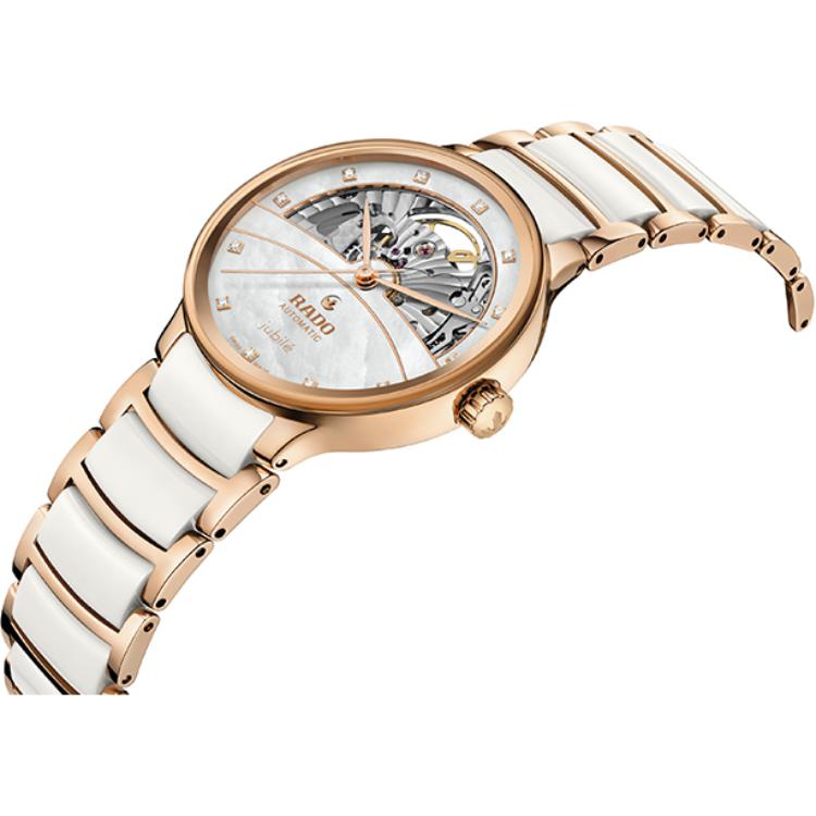 RADO Radar Crystal Collection Automatic Mechanical Movement Skeleton Mechanical Watch Women's Watch Swiss Watch White Dial R30029922