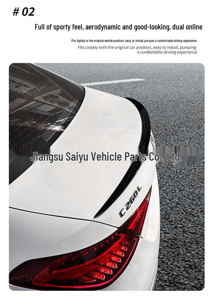 22-25 Mercedes-Benz C-Class C63/AMG Sport Rear Spoiler, ABS, No-Drill Installation