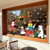 Christmas Santa Snowman Glass Sticker Decoration for Window Christmas Snowflake Static Electricity Sticker