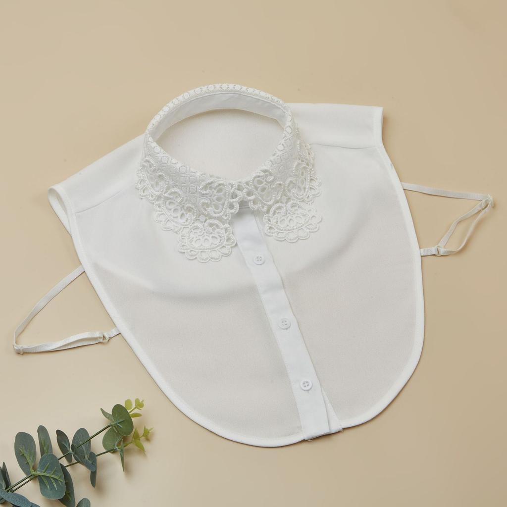 Perfect Match Korean Style Hollow Out Womens Fake Collar Removable Half Shirt Collar Decoration Blouse Detachable False Lapel Blouse Collars
