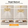 Modern Gold Ceiling Fan with Light Remote Control, 35dB Quiet 5-Blade Fan for Bedroom Living Room, 3 Speed & Timer