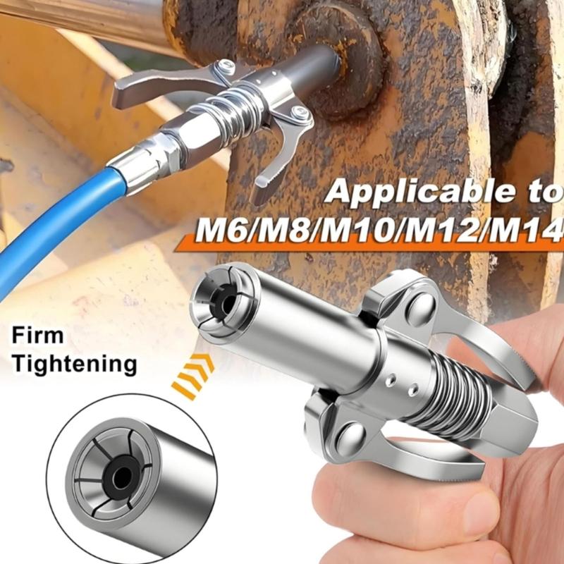 Metal Grease Nozzle Adapter Fast Release Mechanism Ergonomic Handle For Efficient Lubrication In Industrial Applications