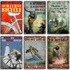 Artisian Cycling Decorative Plaque Bicycle Metal Sign Bike Sport Tin Plate Wall Decor Garage Bar Pub Club Hotel Cafe Kitchen