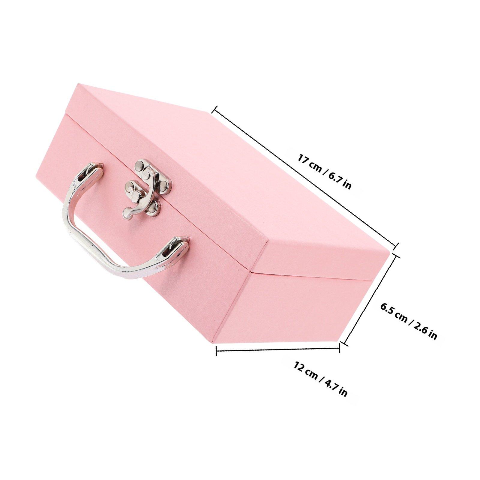 

Elegant White Paper Carry Box with Handle Small Lightweight Storage Solution for Office Desktop Stationery Desktop other розовый