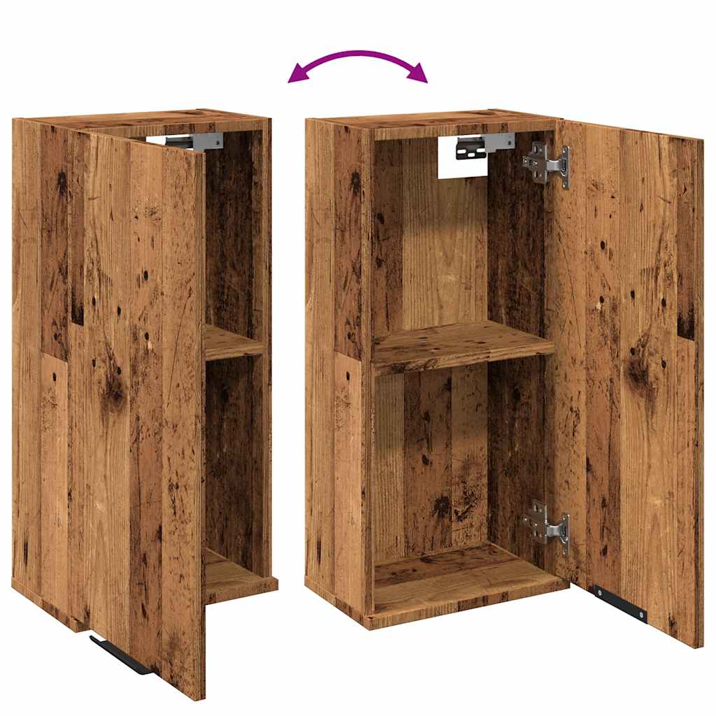 Wandmontierter Badezimmerschrank im rustikalen Holz-Look 32 x 20 x 67 cm
