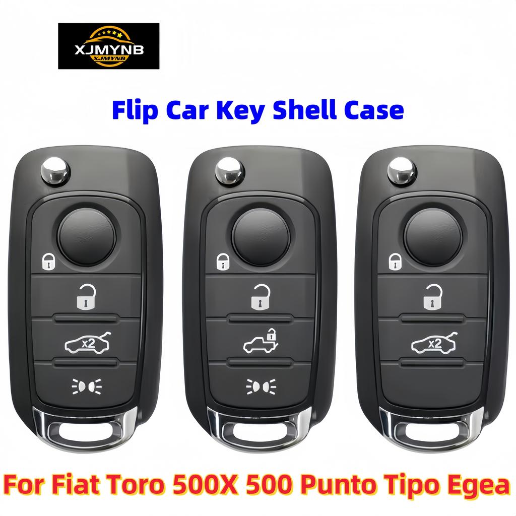 Xjmynb Für Fiat Toro 500X 500 Punto Tipo Egea Für Dodge Neon 3/4 Tasten Ersatz Klappschlüssel Autoschlüssel Schale Gehäuse Fob Gehäuse
