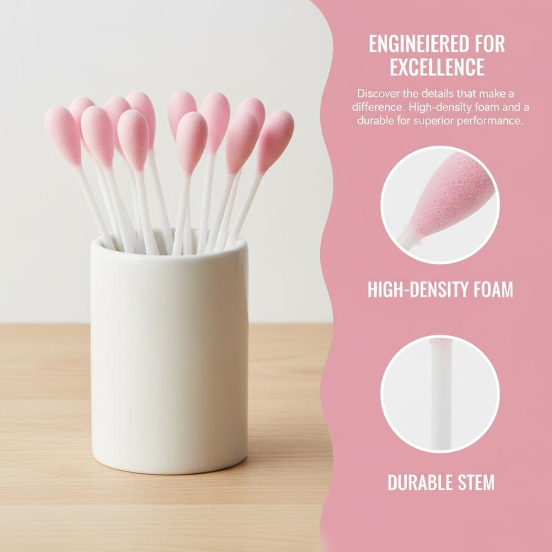 Soft Foam Oral Sponge Swabs (100pcs) - Disposable Mouth Cleaning Swabs with Stick for Tooth Care, Denture Cleaning & Dry Mouth