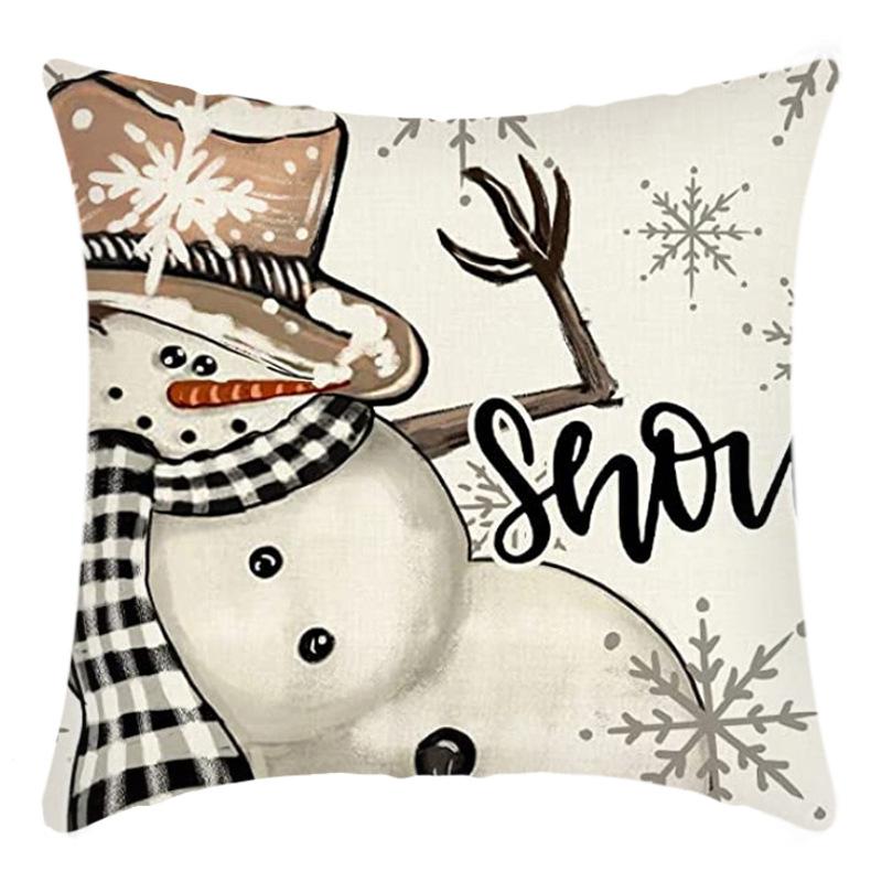 Christmas Pillow Case Printed Living Room Sofa Bedroom Pillow Case Christmas Pillow Case Printed