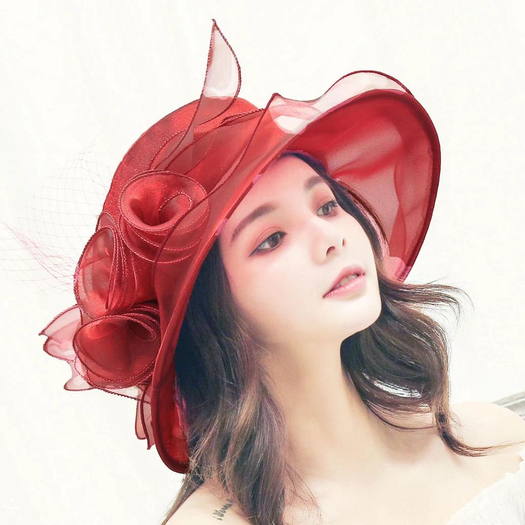 Ladies Sun Hat Elegant Mesh Sun Hat Wedding Hat Lightweight Travel Accessories Garden Parties Festivals Cap