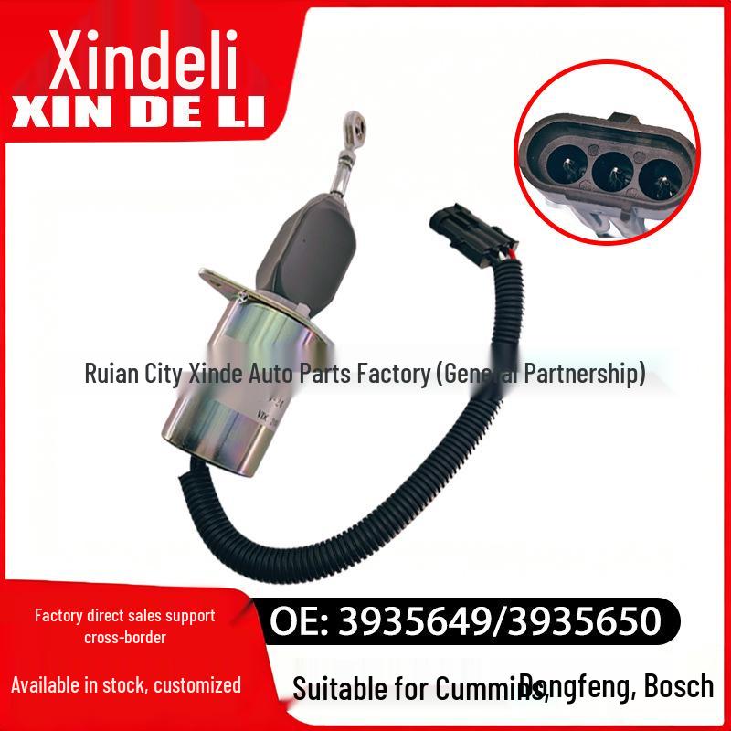 

Fuel Pump Solenoid Valve for Cummins 5.9L/8.3L Engine (3935649/3935650) SOLX085 ZM440 12V