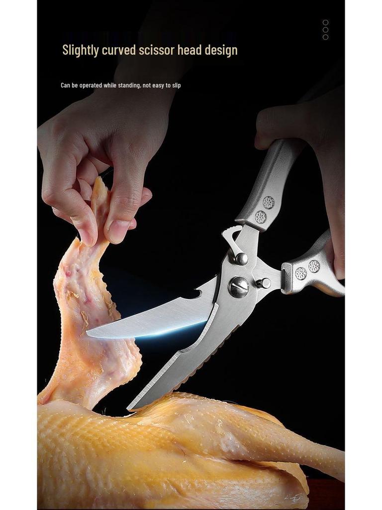 Heavy-Duty Stainless Steel Kitchen Scissors - Multi-Functional for Fish and Bone Cutting