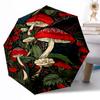 Mystical Forest Mushrooms Compact Travel Automatic Umbrella Compact 8-Rib Design Durable Plastic & Iron Travel Essential Elegant Umbrella