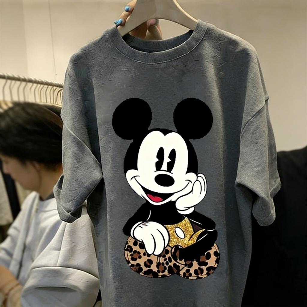 Mickey Minnie Graphic T Shirt Women Man 2026 Summer Vintage Cartoon Print Casual Short Sleeve Tee Streetwear Disney Couple Tops
