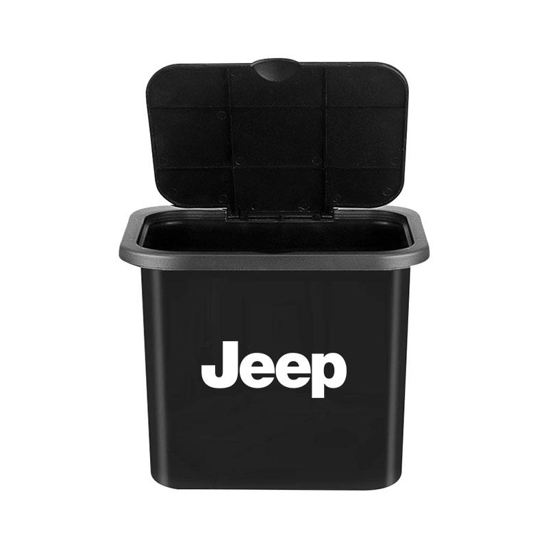 Car Trash Can Portable Hanging Vehicle Garbage Case Stickers For Jeep Wrangler Grand Cherokee Renegade Tyre Stem Air Caps AKT1