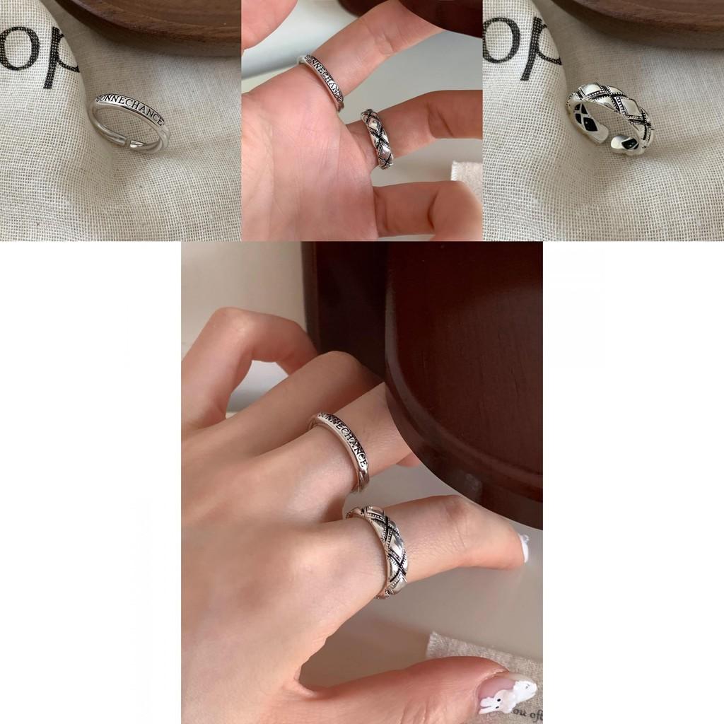 Elegant High-end Aged Design Copper Adjustable Alphabet Ring For Fashionable Women