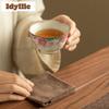 90ml Ru Kiln Lard Jelly Small Garden Teacup Creative Tea Bowl Single Cups Tea-tasting Personal Cup Chazhan Master Cups Drinkware