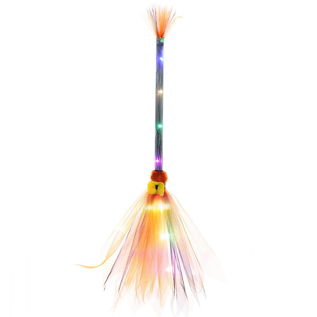 Glowing Halloween Led Broom Decorative Ornament Decorative Crafts Supplies for Festival Holiday Costume Cosplay Props
