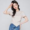 Irregular college style short sleeved T-shirt for women: casual, comfortable, versatile, slim fit and fashionable top