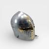 Medieval Crusader Helmet with Brass Cross Steel Knight Helmet Wearable LARP Cosplay SCA