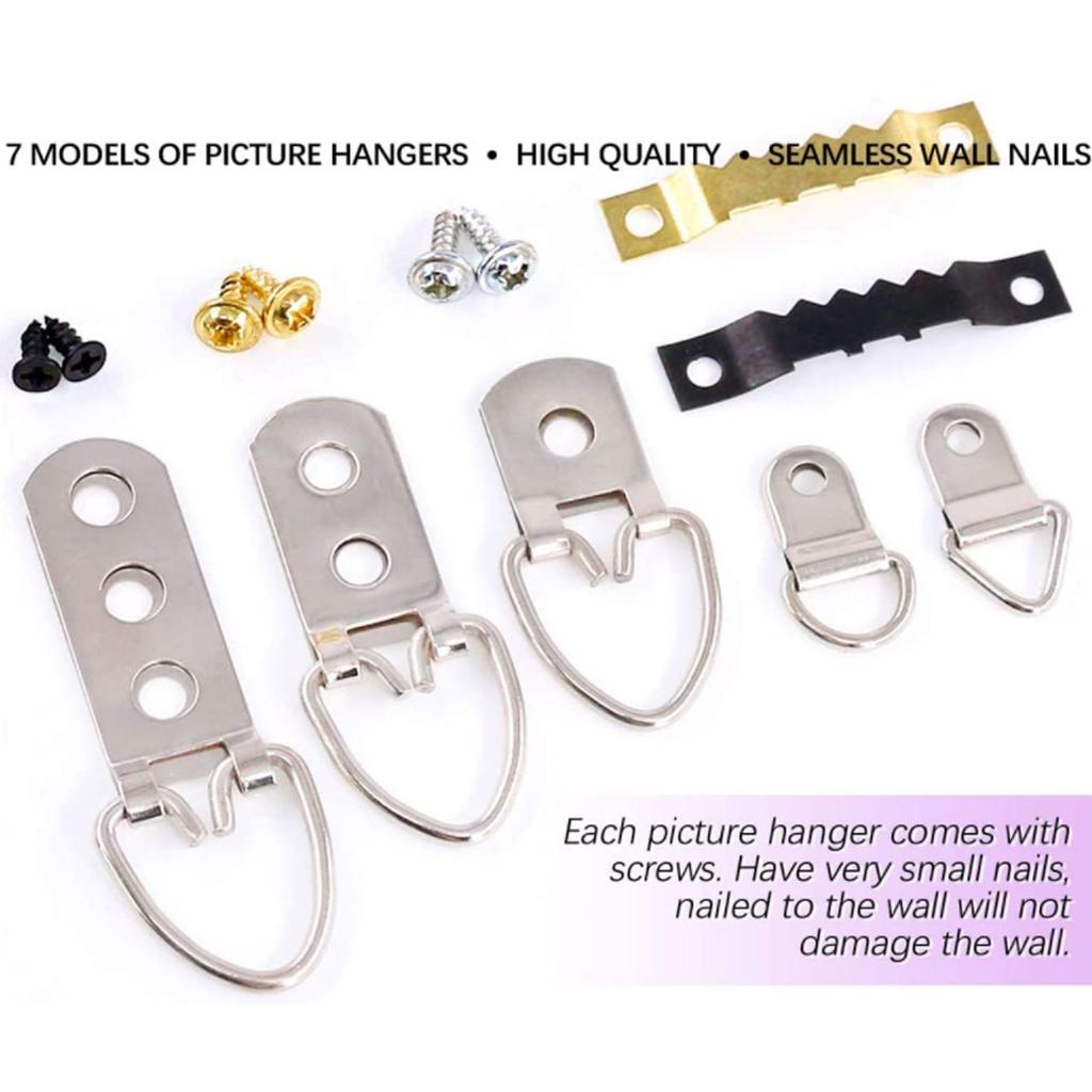 415 Pcs Picture Hooks Ring Picture Hangers with Screws Picture Frame Hardware