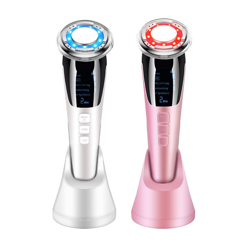 Home Facial EMS Microcurrent Beauty Device: Hot/Cold Vibration Massage Instrument