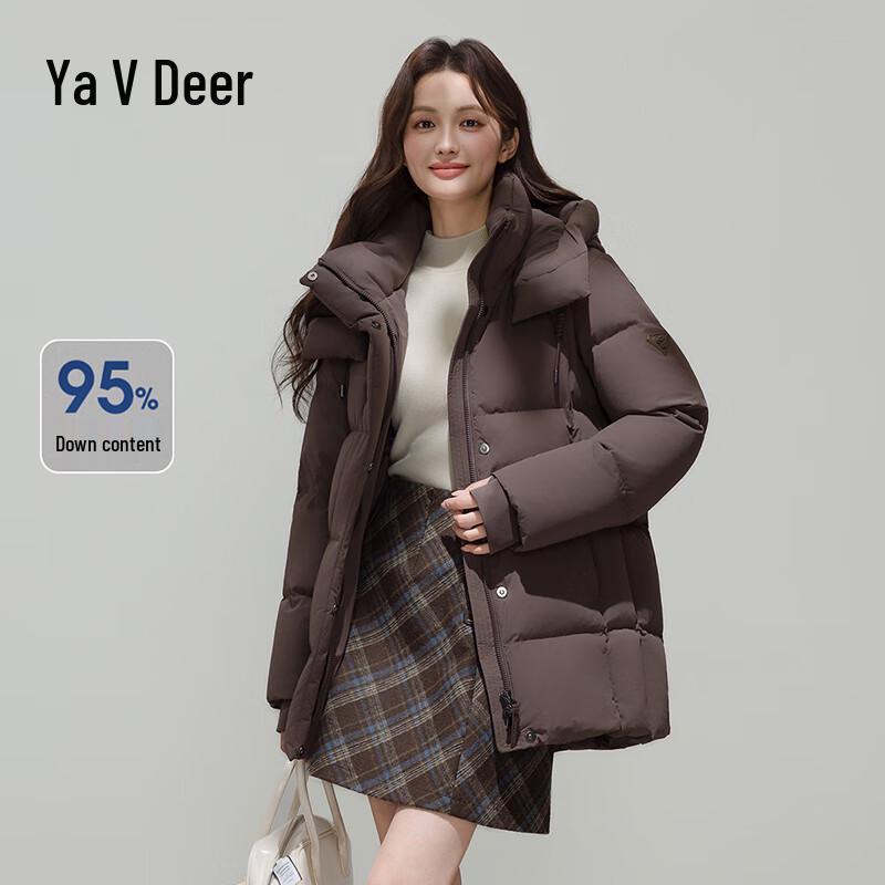 

Yalu Women s Thickened 95% Duck Down Mid-length Hooded Jacket L