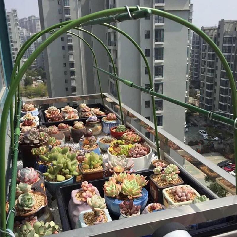 Greenhouse Hoops Frame Tunnel Kit 10pcs Hoops for Garden Netting Rust-Proof Coating Plant Support Stakes for Frost Protection