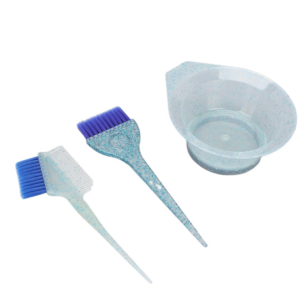 3pcs Hair Dyeing Brushes Hairdressing Tinting Comb Hair Barbers Coloring Brush for Home Salon UseBlue