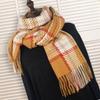 Korean Style Retro Plaid Imitation Cashmere Scarf for Women and Men - Thick, Versatile Shawl with Japanese Tassels for Autumn/Winter.