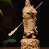 Small-Leaf Boxwood Carving: Mighty Guan Gong Ornament, Scenic Spot Style