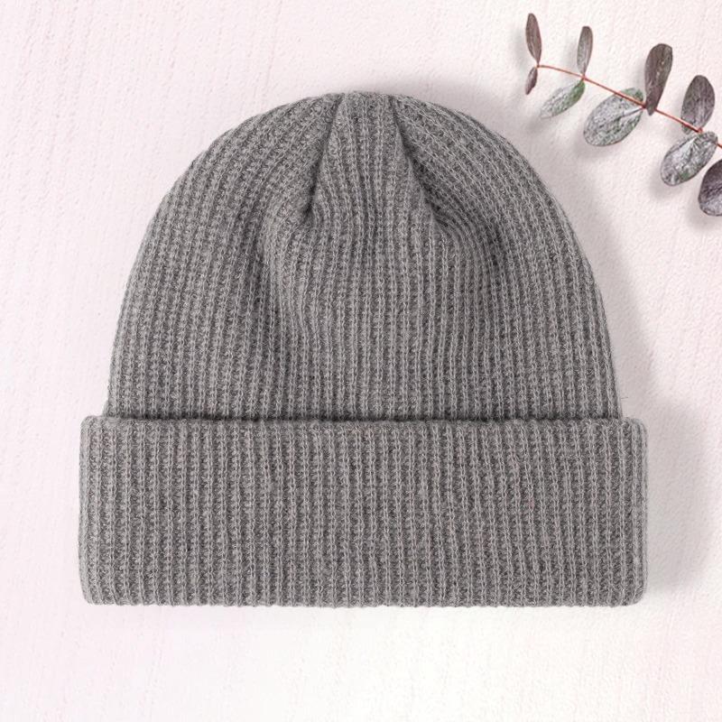 acrylic knitted hat flanged wool hat autumn and winter warm wool hat embroidery