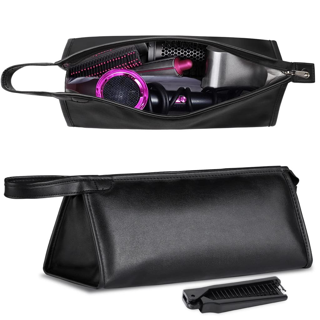 Sightor Travel Case for Dyson Airwrap Portable Hair Carrying Hair Tool Waterproof PU Leather Organizer Bag for Shark FlexStyle Classic Style Styler,