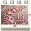 1pc Birthday 18th Glitter Floral Hanging Banner Pink Golden Golden Polyester