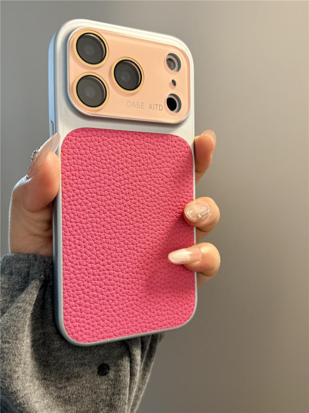 

Lychee Pattern iPhone 17 Pro Max Case: Premium Large Window, Plated Edge - Fits iPhone 16 Pro/15/14 iPhone 14 Pro Max розы красного