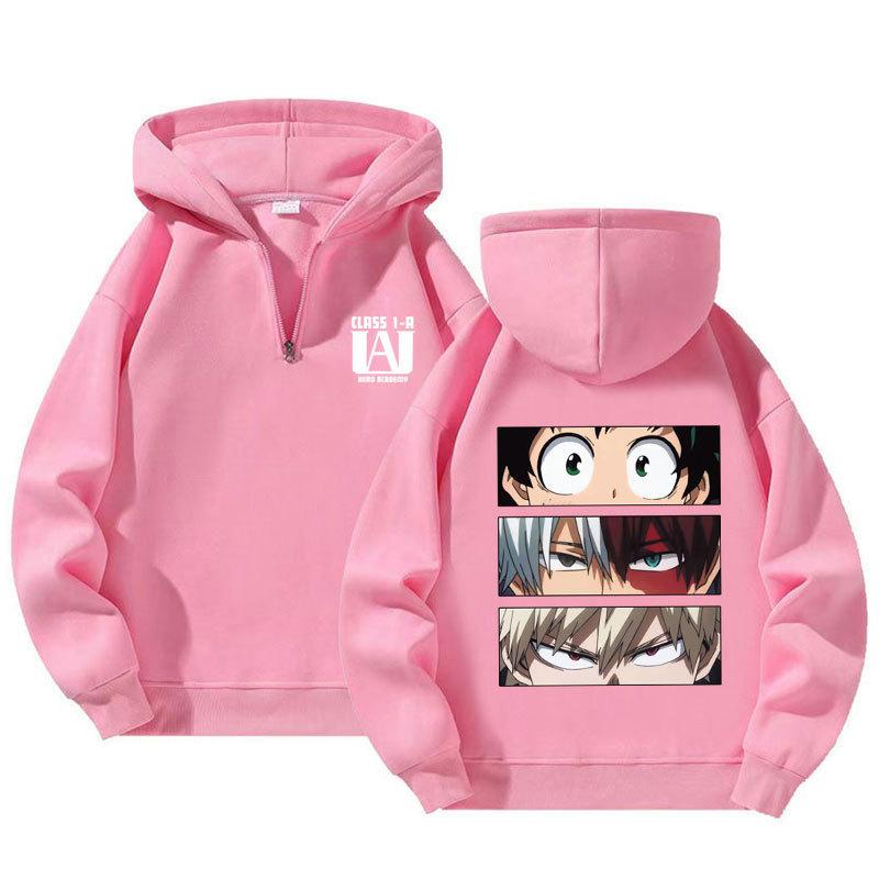 Japanese Anime My Hero Academia Hoodies Kawaii Harajuku Manga Graphic Zipper Coats Printed Streetwear Sweatshirts Unisex Pullovers Tops