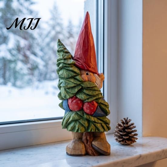 Unique Gifts for Friends Rustic Resin Gnome Ornament, Hand Painted Nordic Style Dwarf Figurine Holiday Home Country Decor and Garden Decoration,