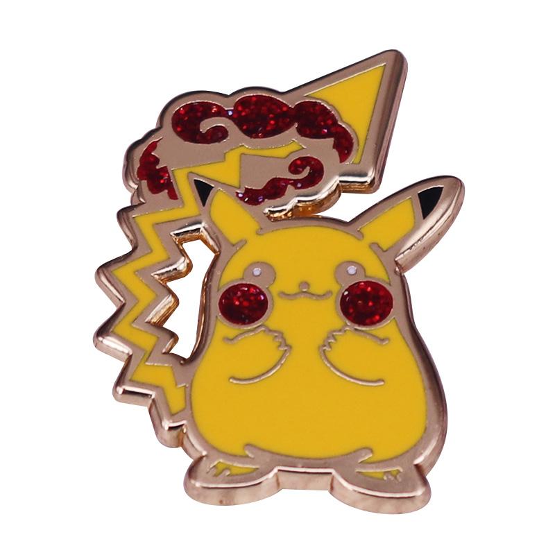 Shiny And Beautiful Pikachu Enamel Pins Collect Kawaii Anime  Elves Cartoon Brooch Give the Children Birthday Gift Badges