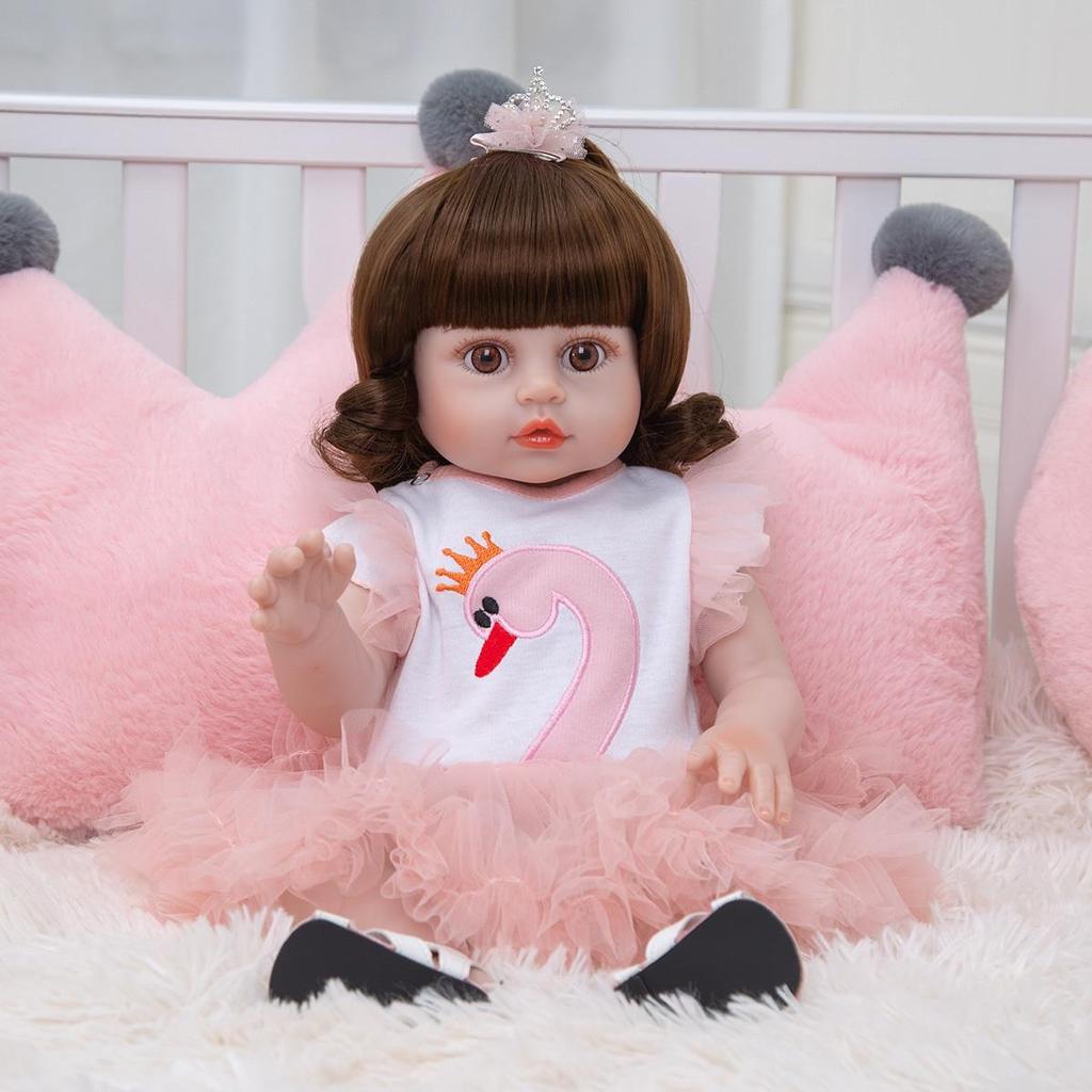 19 Zoll 49 cm wasserdichte Reborn Babypuppen aus Vollsilikon-Vinyl, Neugeborenes Spielzeug für Kinder, Geburtstagsgeschenke, Spielkameraden