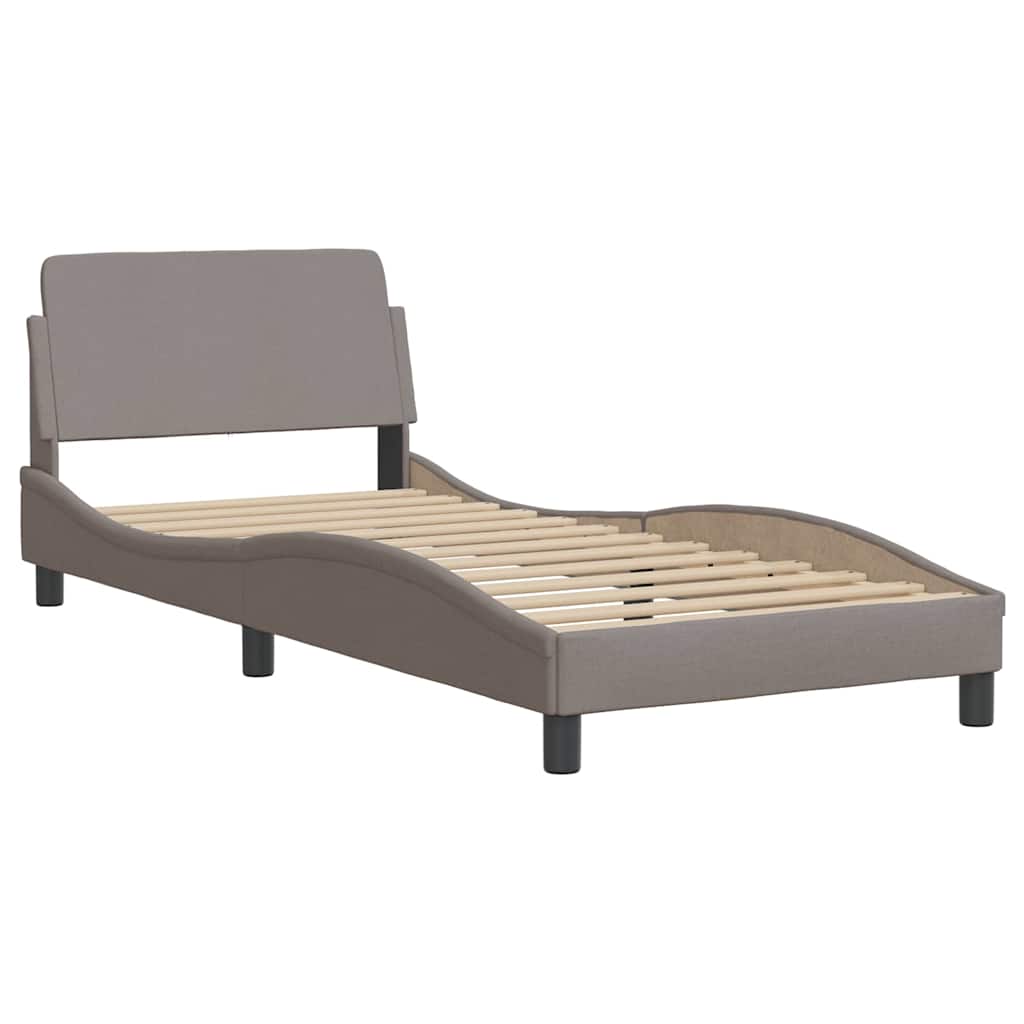 Bed Frame without Mattress  Hvar  Taupe 90x200 cm Fabric