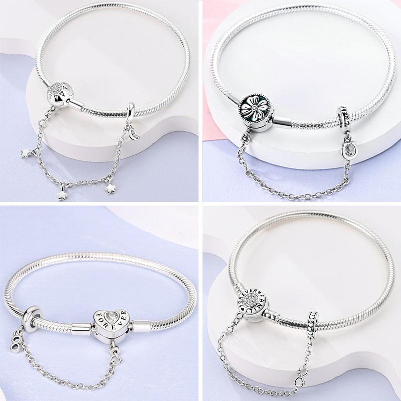 New Original 925 Silver Bracelet Heart Butterfly Bracelet For Women Fit Original Bracelet Charms Beads Jewelry DIY Gift