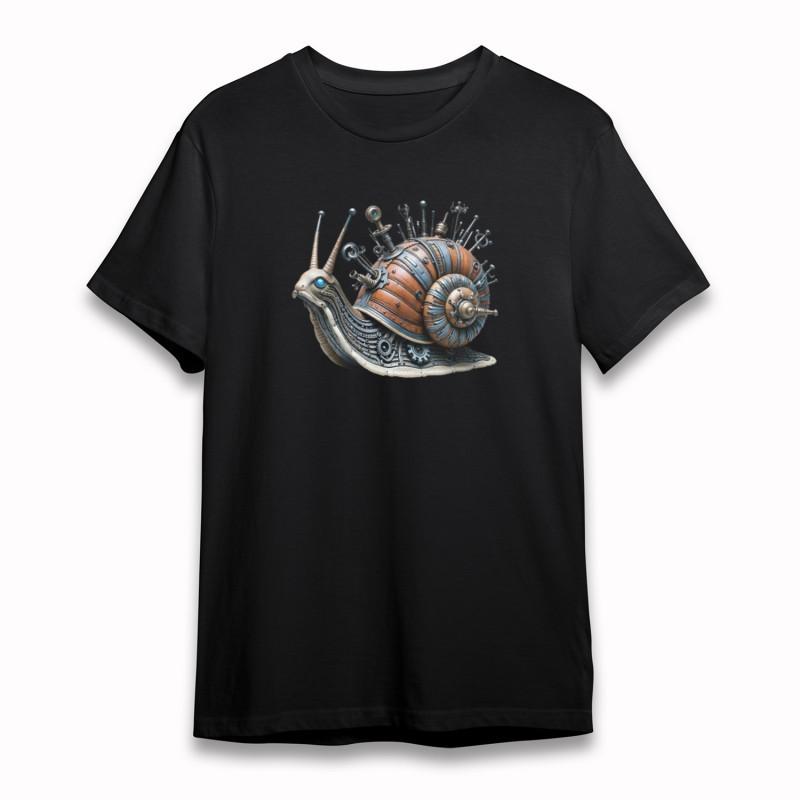 

Women s Plus Size T-Shirt Steampunk Snail with Spiral Antenna Blue Optic Sensors 3XL
