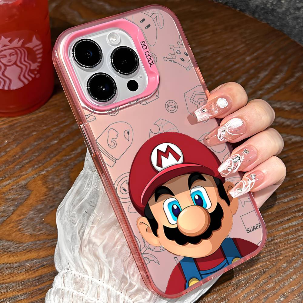 M-Marios Phone Case IPhone 16 15 14 13 12 11 Pro Max X XR XSMAX 8 7 Plus Candy Matte Shockproof Back Cover