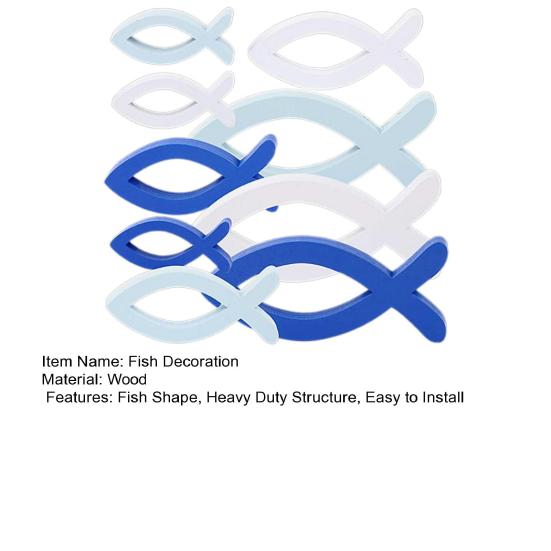 9 st/set Trä Hål Fisk Väggdekoration Nautiskt Kustnära Havstema Hängande Ornament Fiskstim Strand Sjöhus Badrum Väggkonst