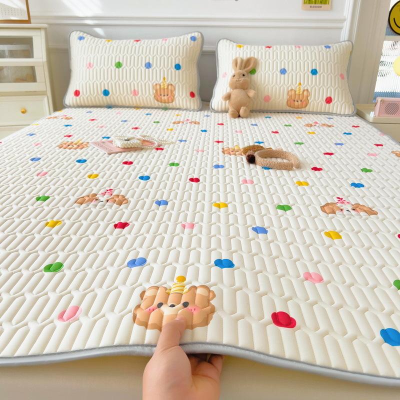 New Cartoon Comic Latex Summer Mat Washable Fresh Baby Ice Silk Summer Mat Child Air Conditioner Soft Seat