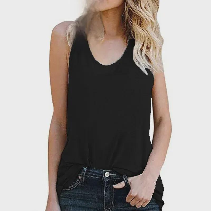 Camiseta sin mangas en forma de I de verano para mujer europea y americana 2024