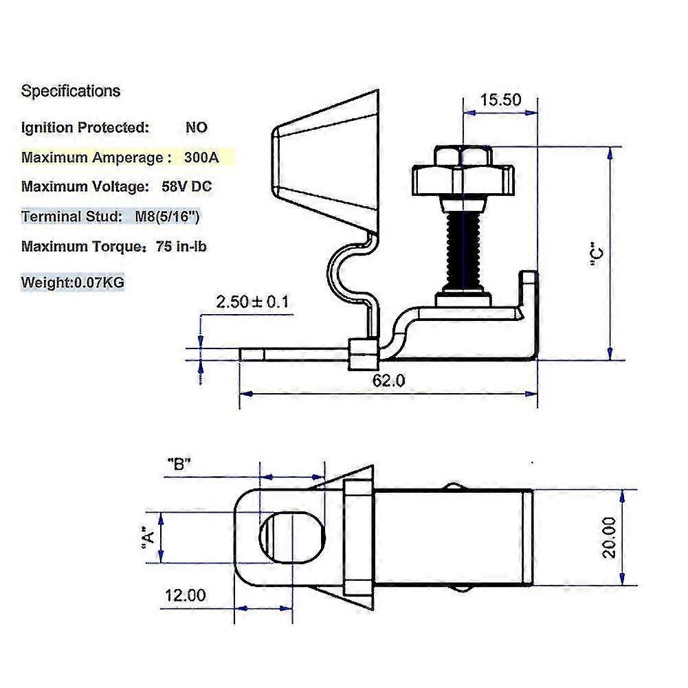 200a 58v Ships Boat Terminal Mount Fuse Block Kit With Single Stud Rv Dustproof - PR