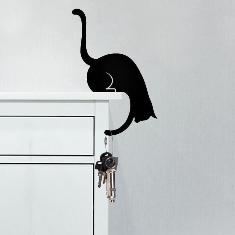 Kitchen Wall Door Metal Hook Key Hanger Cat Tail Monkey Shaped Decor Holder Clothes Storage Rack Hook Tool Home Accessories
